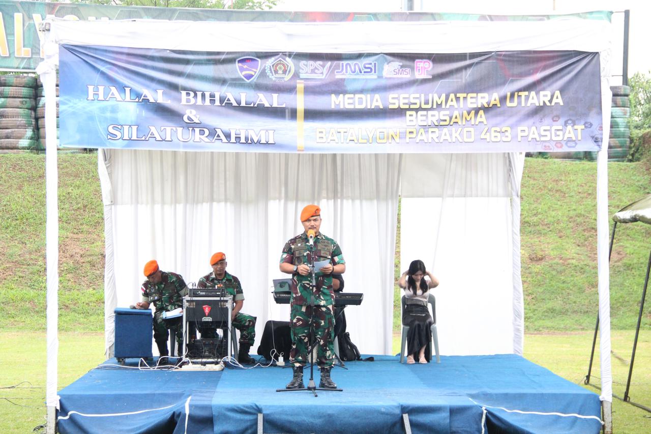 BATALYON PARAKO 463 PASGAT MENGGELAR KEGIATAN SILATURAHMI DAN HALAL BIHALAL BERSAMA INSAN MEDIA SE-SUMATERA UTARA.